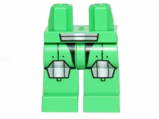 Hips and Legs with Galaxy Squad Armor with Large Light Bluish Gray and White Hexagonal Knee Pads and Short Belt Pattern