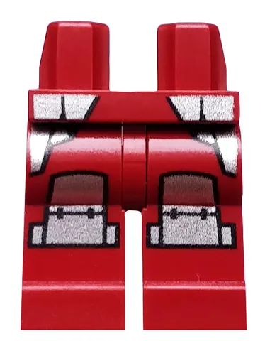 Hips and Legs with Silver Armor Sides and Knee Pads, Black Outline Pattern