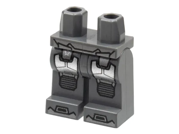 Hips and Legs with Iron Man Silver Knee Plates and Boots Pattern