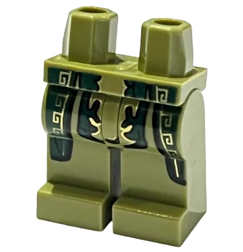 Hips and Legs with Dark Green Robe Ends with Gold Trim Pattern