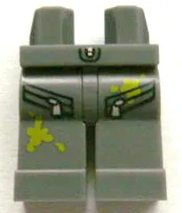 Hips and Legs with Pockets with Zippers and Lime Paint Splotches Pattern