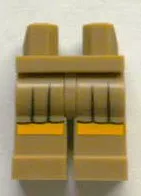 Hips and Legs with Black Skirt Pleats and Yellow Hem Stripe Pattern