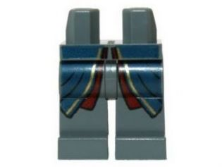 Hips and Legs with Dark Blue and Red Robe Pattern