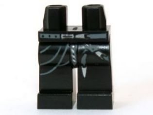 Hips and Legs with Robe with Curved Dark Bluish Gray Folds and Belts with Silver Buckles Pattern