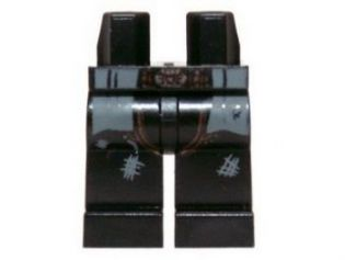 Hips and Legs with Dark Bluish Gray Coattails, Tattered Chaps and Belt Buckle Pattern