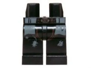 Hips and Legs with Dark Bluish Gray Coattails, Tattered Chaps and Belt Buckle Pattern