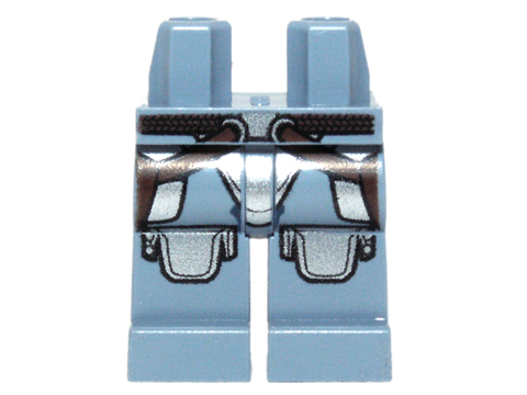 Hips and Legs with Reddish Brown Belt and Straps, Silver Armor Plates and Knees Pattern