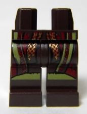 Hips and Legs with Olive Green, Dark Red, and Gold Trim Pattern