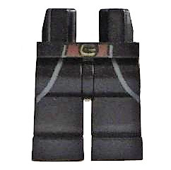 Hips and Legs with Brown Belt with Gold Buckle and Coattails Outline Pattern