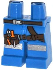 Hips and Legs with Dark Brown Tool Belt with Pliers and Screwdriver and Silver Reflective Stripes Pattern