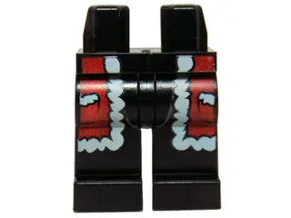 Hips and Legs with Red Santa Robe with White Trim and Pockets Pattern