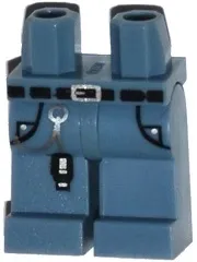 Hips and Legs with Black Belt, Silver Buckle, USB Key on Chain and Pockets Pattern