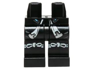 Hips and Legs with White and Silver Sash Ends and White Knotted Knee Straps Pattern