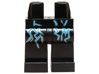 Hips and Legs with Dark Azure and Silver Lightning Pattern