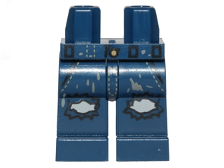 Hips and Legs with Tattered Knees and Light Bluish Gray Stitching Jeans Pattern