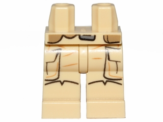 Hips and Legs with Black SW Pockets and Boots, Dark Tan Belt with Dark Bluish Gray Buckle, Medium Nougat Creases Pattern