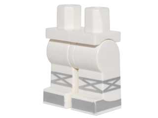 Hips and Legs with Silver Toe Shoes with Crossed Laces Pattern