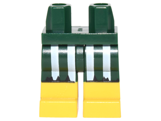 Hips and Legs with Molded Yellow Lower Legs / Boots and Printed White Stripes on Tattered Shorts Pattern