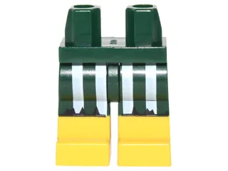 Hips and Legs with Molded Yellow Lower Legs / Boots and Printed White Stripes on Tattered Shorts Pattern