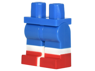 Hips and Legs with Molded White Lower Legs / Boots and Printed Red Shoes Pattern