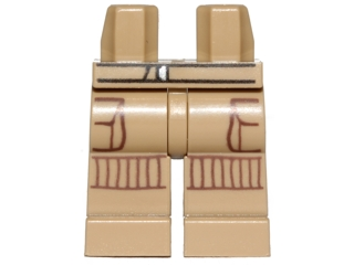 Hips and Legs with Dark Tan Belt, Reddish Brown Pockets and Striped Knee Pads Pattern (SW Rebel Trooper)