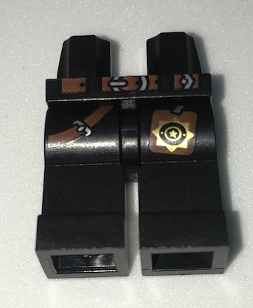 Hips and Legs with Reddish Brown Belts, Silver Buckle, Gold Badge on Hip Pattern