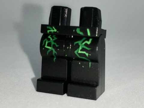 Hips and Legs with Green and Lime Airjitzu Electricity Pattern