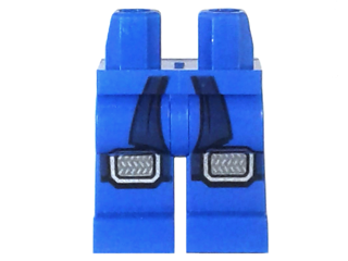 Hips and Legs with Dark Blue Sash, Knee Straps and Silver Knee Pads Pattern