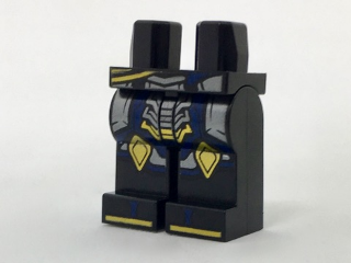 Hips and Legs with Silver and Dark Blue Armor, Gold Knee and Toe Armor Pattern