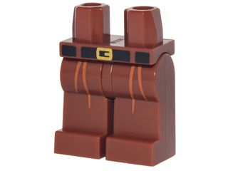 Hips and Legs with Orange Pleats, Black Belt with Gold Buckle Pattern