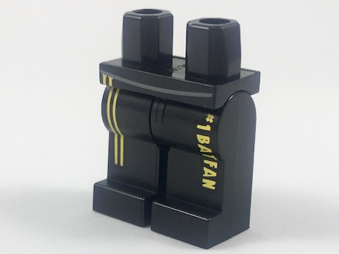 Hips and Legs with Yellow Stripes and '#1 Batfan' Pattern