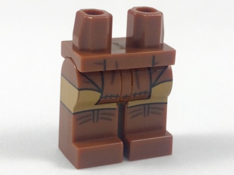 Hips and Legs with Loincloth, Medium Nougat Knees, Reddish Brown Shoes Pattern