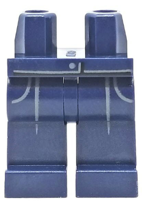 Hips and Legs with Light Bluish Gray Pockets, Pleats, and Button Pattern