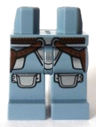 Hips and Legs with Reddish Brown Belt with Rounds on Straps, Silver Armor Plates and Knees Pattern