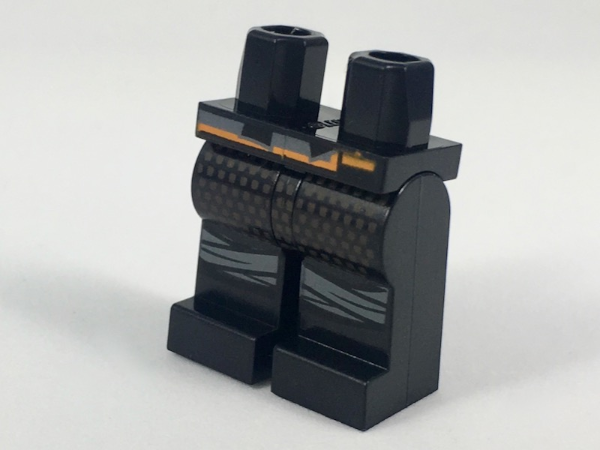 Hips and Legs with Bright Light Orange Belt, Small Dark Tan Dots, Dark Bluish Gray Knee Wrappings Pattern