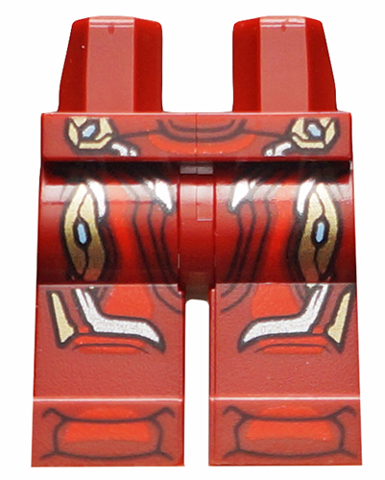 Hips and Legs with Red and Gold Armor Pattern