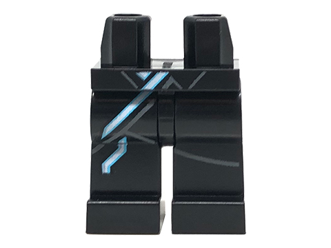 Hips and Legs with Diagonal White and Blue Lines and Dark Bluish Gray Circuit Pattern