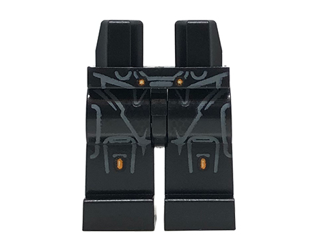 Hips and Legs with White and Orange Marks and Dark Bluish Gray Circuit Pattern