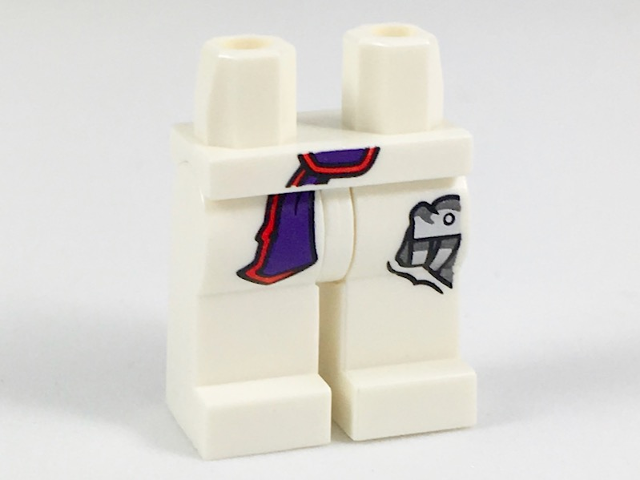 Hips and Legs with Dark Purple and Red Sash, Silver Robotic Leg under Tear Pattern