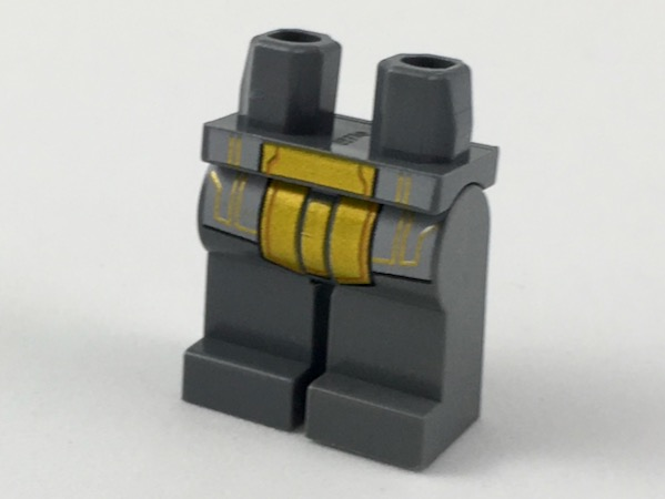 Hips and Legs with Light Bluish Gray and Gold Armor Panels with Orange Circuitry Pattern