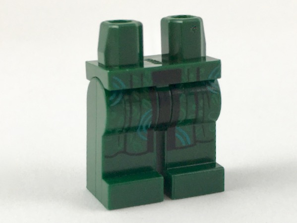 Hips and Legs with Long Robe Ends, Bright Green and Bright Light Blue Design Pattern