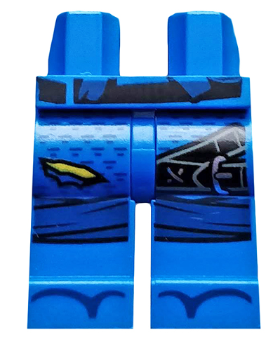 Hips and Legs with Black Belt, Torn Pants Right, Belts Left, Knee Wrappings and Sandals Pattern