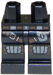 Hips and Legs with Reddish Brown Straps, Light Bluish Gray Knee Pads and Pouch and Silver Fasteners Pattern