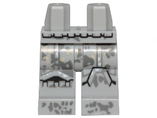 Hips and Legs with SW Stormtrooper Dark Bluish Gray and Tan Dirt Stains Pattern