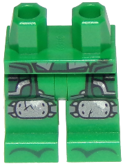 Hips and Legs with Cracked Knee Pads, Sandals and Dark Green Accents Pattern