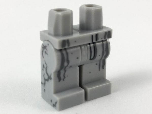 Hips and Legs with Belt End, Dark Bluish Gray Cracks and Dots Pattern