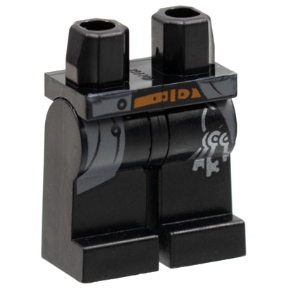 Hips and Legs with Dark Bluish Gray Coattails, Reddish Brown Belt and Silver Keys Pattern