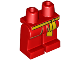 Hips and Legs with Bright Light Orange Sash and Robe with Gold Trim Pattern