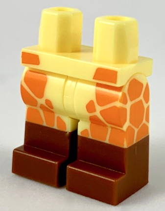 Hips and Legs with Reddish Brown Boots, Orange Giraffe Spots Pattern