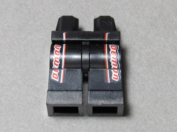 Hips and Legs with 'DEMON', White and Red Stripes Pattern